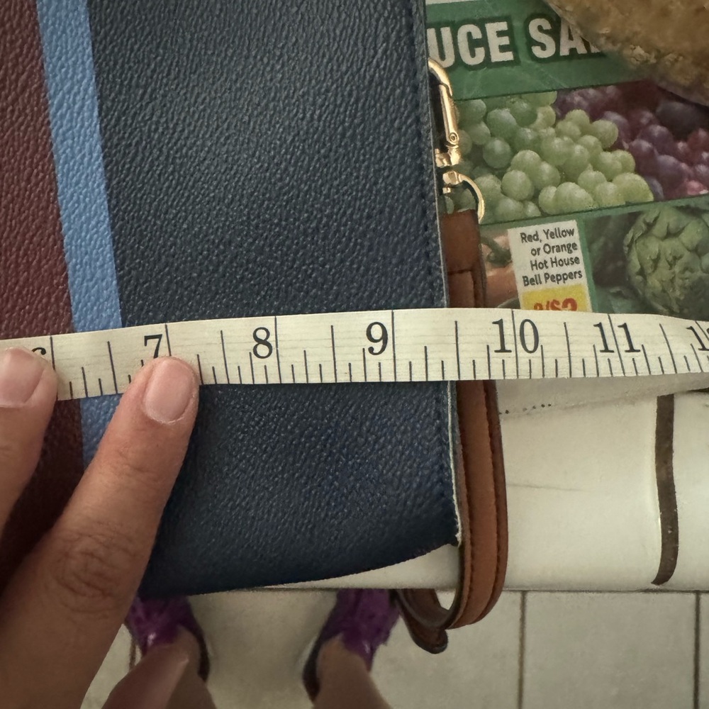 Tory Burch Blue and Brown Crossbody Bag with Striking Stripes - Picture 8 of 8